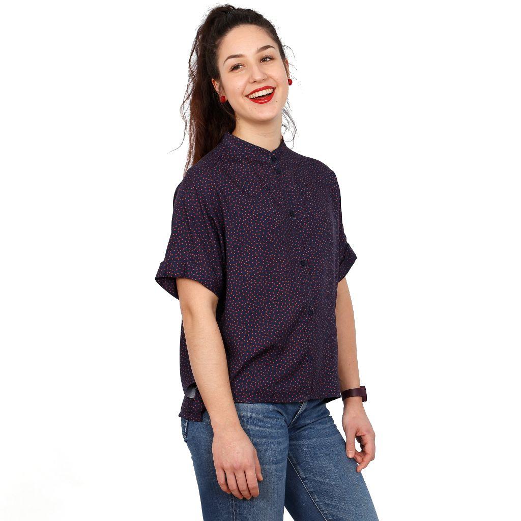 Papierschnittmuster Kurzarmbluse Frau Milla XS-XL